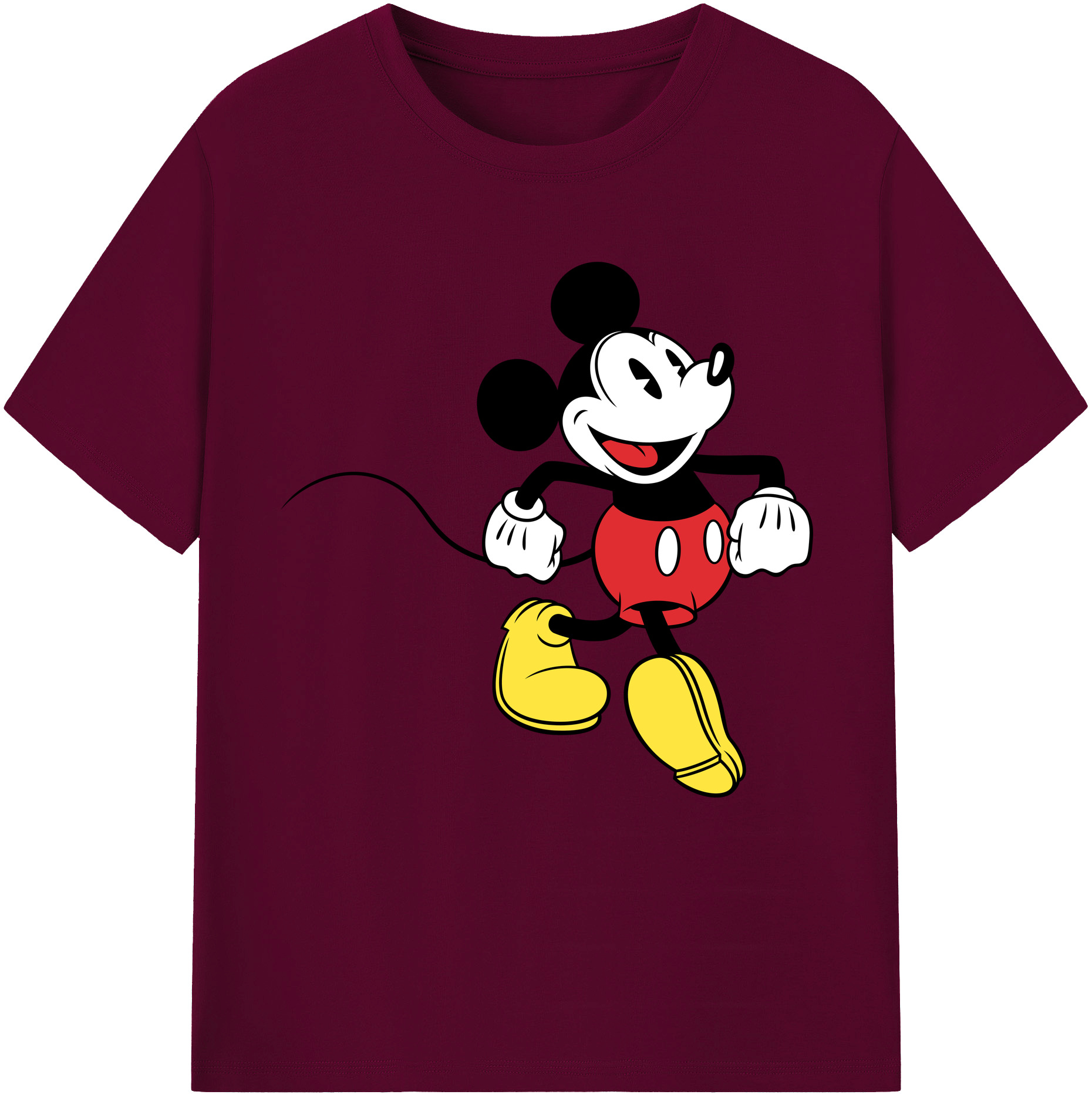 （画像用） ミッキーマウス Mickey Mouse レディースカジュアルプリントTシャツ（綿100％）
